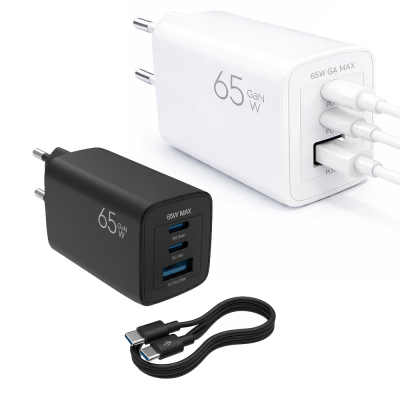���� TC65 3��Ʈ 65W PPS PD QC3.0 �ʰ���2.0 ��Ƽ ������ �����