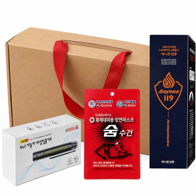 애니원 스프레이형 소화기 505g+숨수건+4in1자동차비상탈출키트 세트