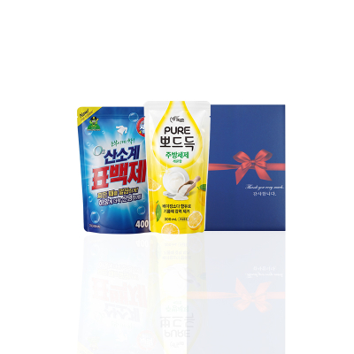 살림10호 오투산소계표백제리필1P+퓨어뽀드득리필1P 선물세트