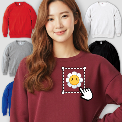 사계절 코튼 쮸리 맨투맨 프린트스타