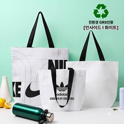 R-PET 고밀도 친환경 리유저블백 대형 (인사이드/화이트)